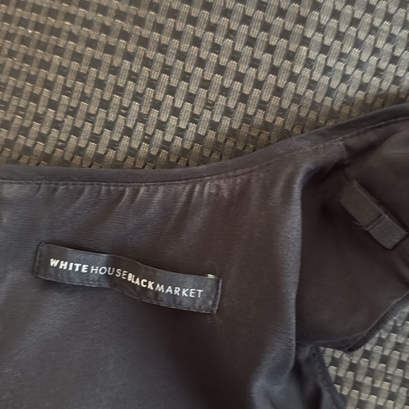 White House Black Market Black and Yellow Floral Midi Dress with belt V N NWOT - Picture 13 of 16